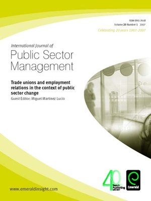 cover image of International Journal of Public Sector Management, Volume 20, Issue 1